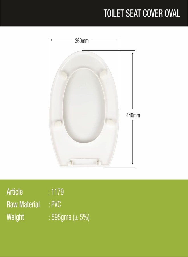 LIPKA Oval Toilet Seat Cover for Bathroom | PVC Cover for Commode Seat in White Color | Standard Size (Cover Only) - Image 2